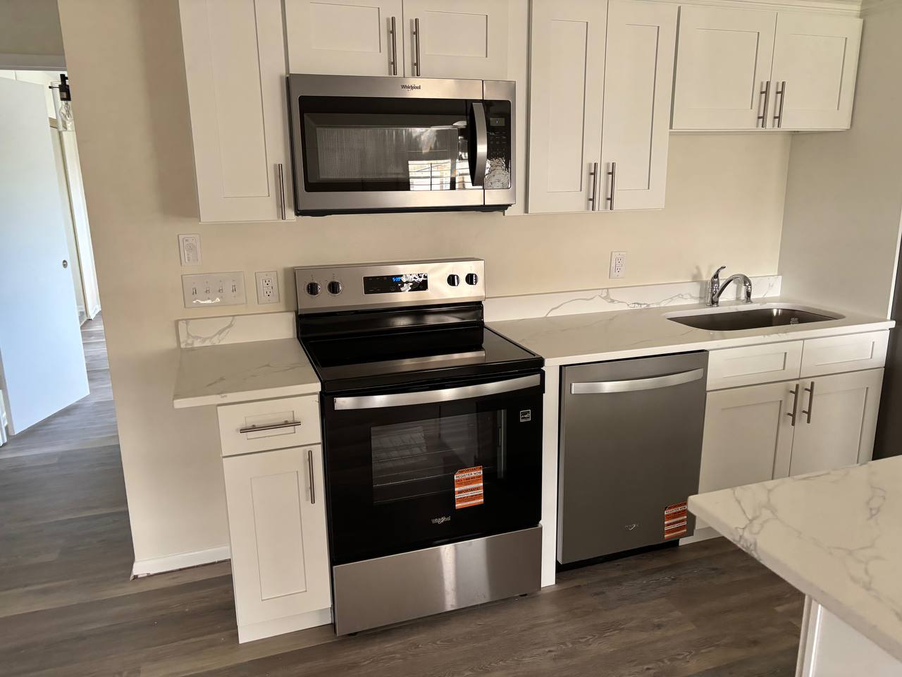 Kitchen sink and dishwasher hookup